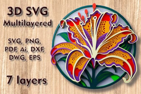 Download Lily 3d SVG Multilayer Cutting Files - Cutting files Collection