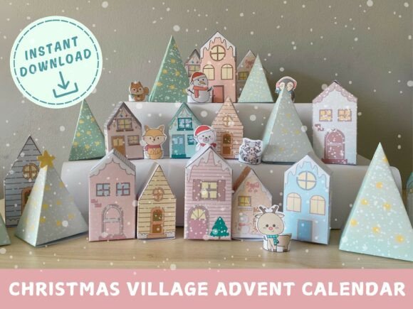 Download Christmas Village Advent Calendar Houses - Advent calendar Collection