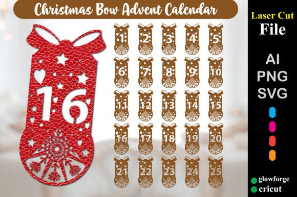 Download Christmas Bow Advent Calendar Count Down - Advent calendar Collection