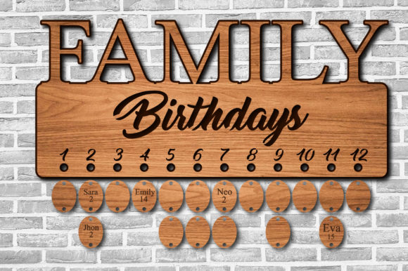 Download Family Birthdays Calendar Laser Cutting - Laser cutting Collection