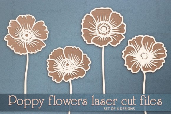 Download 3D Poppy Flowers SVG Paper Laser Cutting - Premium Resources