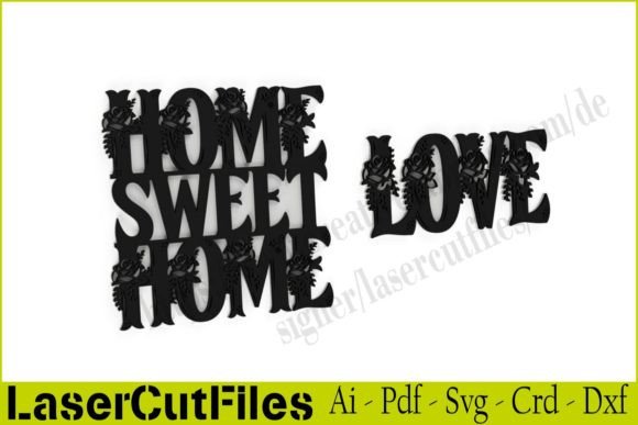 Download Floral Text for Laser Cutting, LOVE - Laser cutting Collection