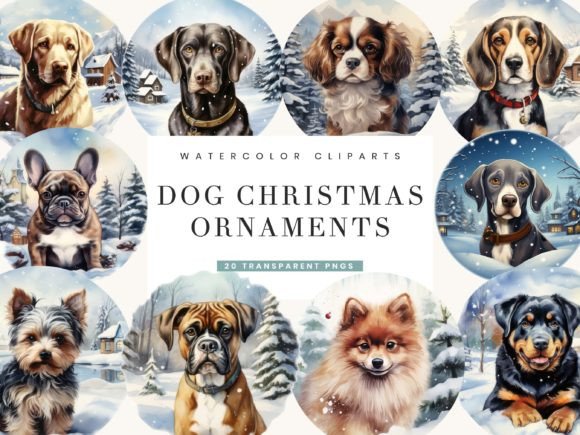 Download Dog Christmas Ornaments Clipart Bundle - Christmas ornaments Collection