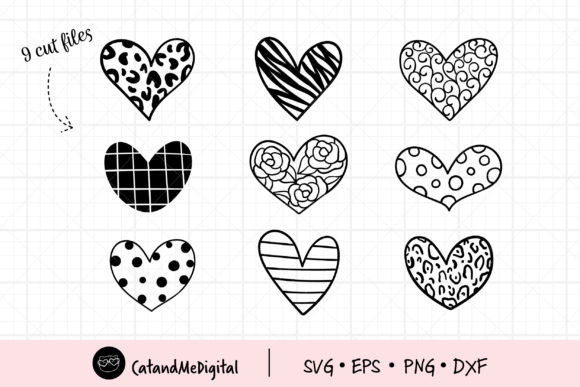Download Hand Doodle Heart Cutting Files - Cutting files Collection