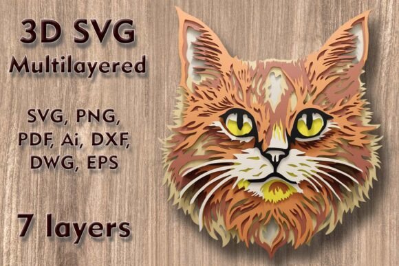 Download Cat 3D SVG Multilayer Cutting Files - Cutting files Collection