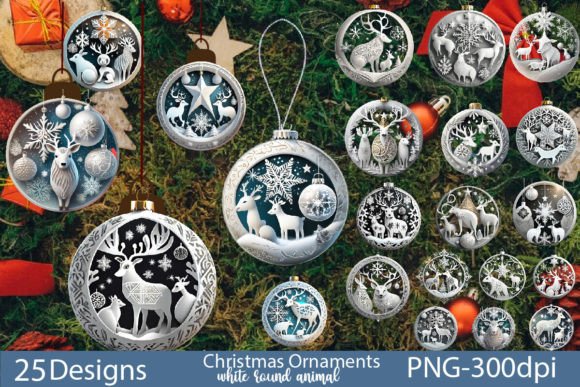 Download 3D Christmas Ornaments Animal Bundle - Christmas ornaments Collection