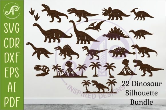 Download Dinosaur SVG Bundle for Laser Cutting - Laser cutting Collection