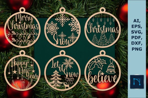 Download Christmas Ornaments Glowforge SVG Bundle - Christmas ornaments Collection