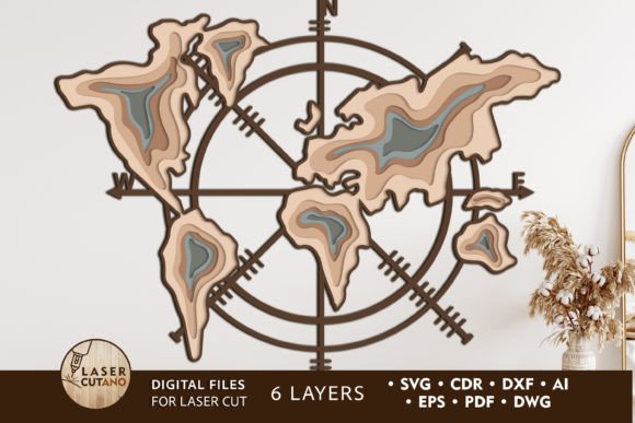 Download COMPASS MAP Laser Cutting Wood Project - Laser cutting Collection