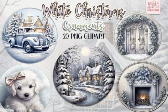 Download White Christmas Ornaments Illustration - Christmas ornaments Collection