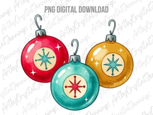 Download Retro Christmas Ornaments PNG - Christmas ornaments Collection