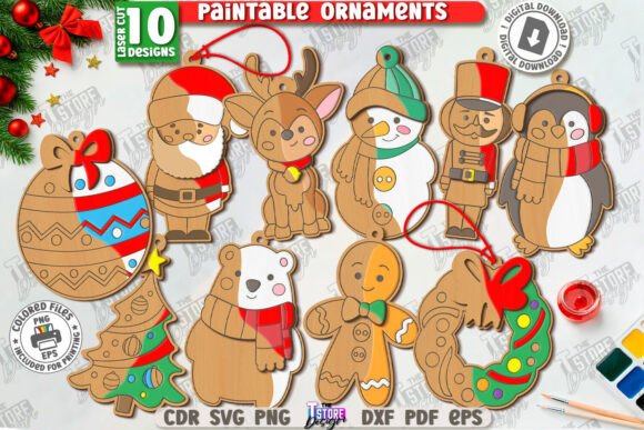 Download Paintable Christmas Ornaments Bundle - Christmas ornaments Collection