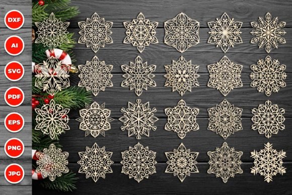 Download Christmas Ornaments Snowflake Bundle 105 - Christmas ornaments Collection