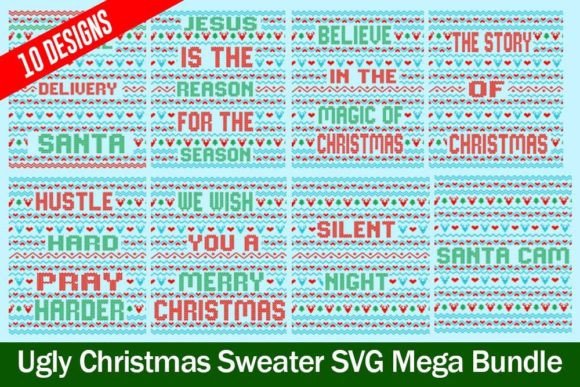 Download Vintage Ugly Sweater SVG Design Bundle - Ugly sweater svg Collection