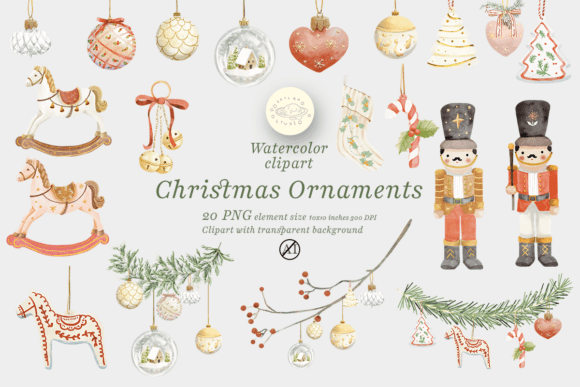 Download Watercolor Christmas Ornaments Clipart - Christmas ornaments Collection
