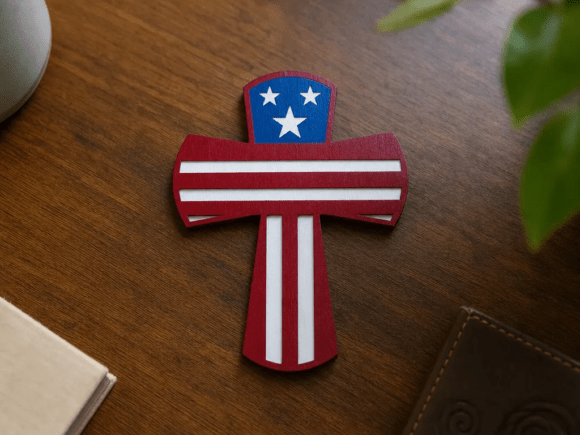 Download American Cross with Flag - Laser Cutting - Laser cutting Collection