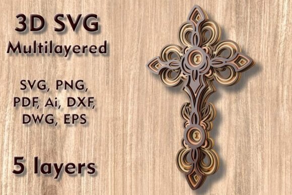 Download Cross 3D SVG Multilayered Cutting Files - Cutting files Collection
